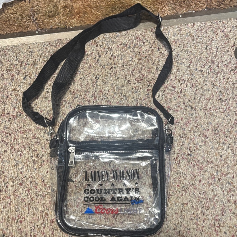 Lainey Wilson Clear Crossbody Bag with Black Trim